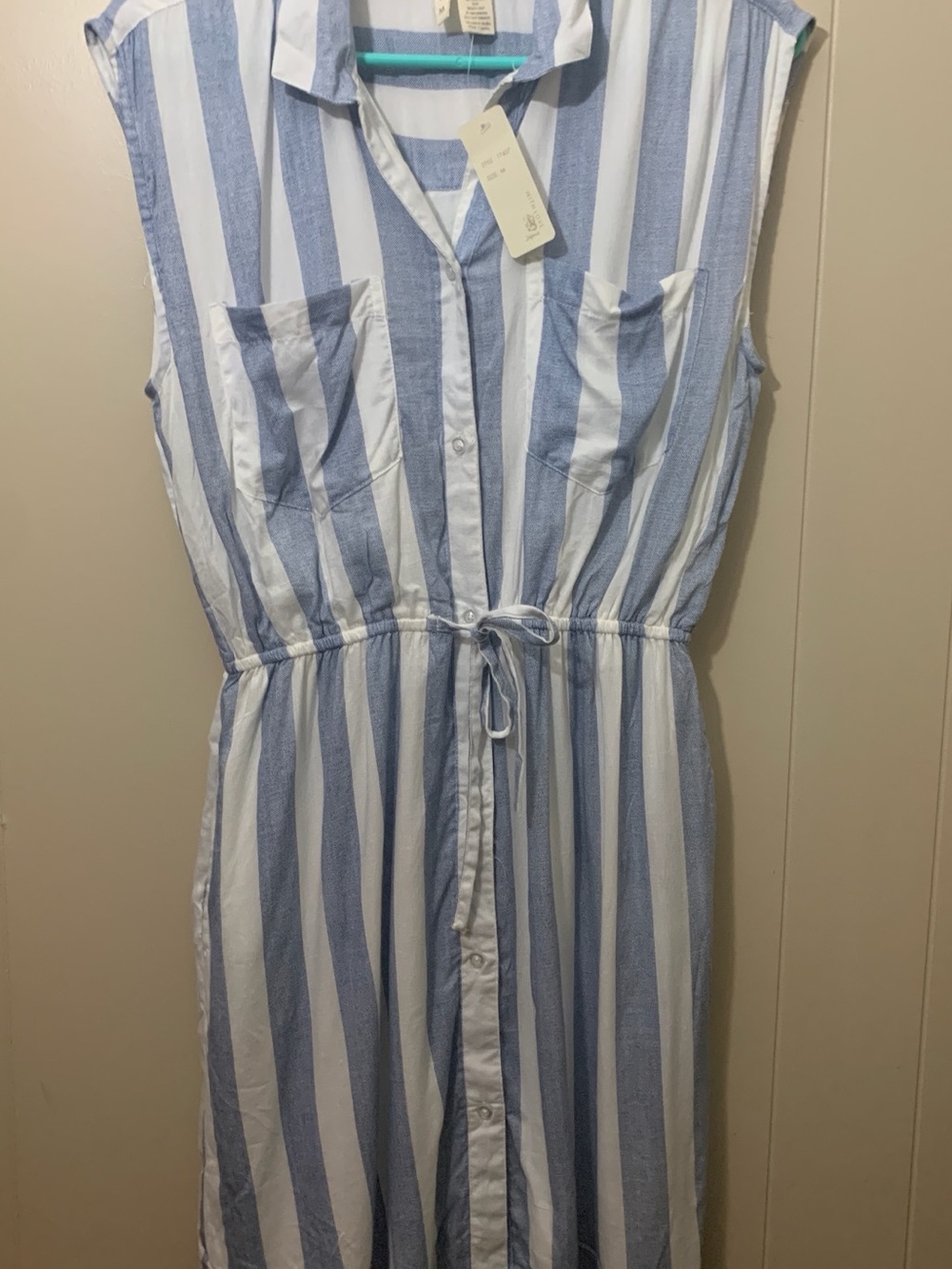 Women’s Japna Blue & White Striped Shirt Dress size Medium